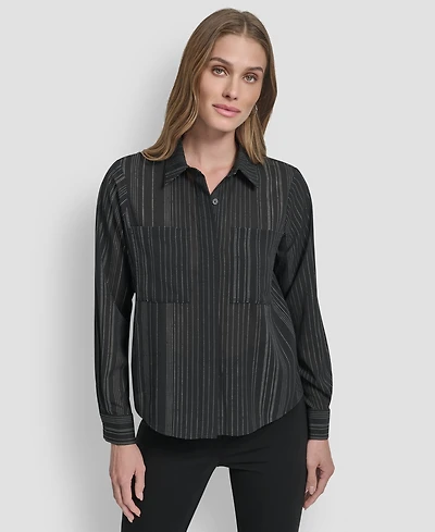 Dkny Women's Embellished Collared Shirt