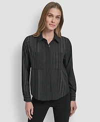 Dkny Women's Embellished Collared Shirt