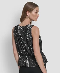 Dkny Women's Crinkle Detail Peplum Pull On Top