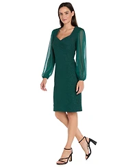 R & M Richards Petite Long Sleeve Sheath Dress