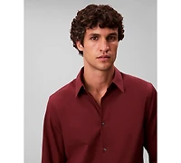 Calvin Klein Men's Slim Fit Supima Stretch Long Sleeve Button-Front Shirt