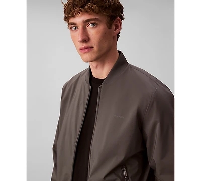 Calvin Klein Men's Logo-Print Matte Bomber Jacket