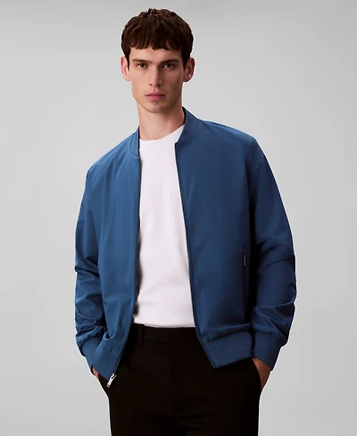 Calvin Klein Men's Logo-Print Matte Bomber Jacket