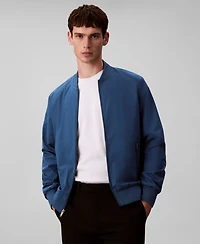 Calvin Klein Men's Logo-Print Matte Bomber Jacket