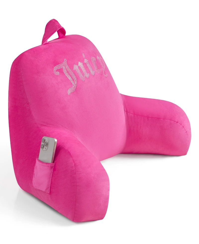 Juicy Couture Backrest Polyester Pillow with Pocket, 30" x 17"