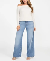 Guess Women's Julianna Long-Sleeve Asymmetric Top