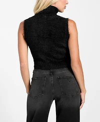 Guess Women's Mei Turtleneck Cropped Sweater Top