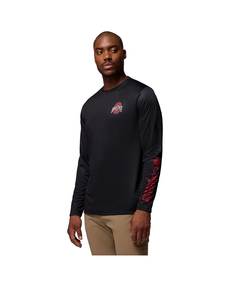 Columbia Men's Black Ohio State Buckeyes Phg Terminal Shot 3-Hit Long Sleeve T-Shirt