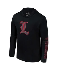 Colosseum Men's Black Louisville Cardinals Color Pop Active Blend 2-Hit Long Sleeve Hooded T-Shirt