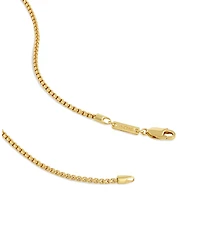 Vincero Men's Box Chain Necklace 2mm Sterling Silver Bonded with 14K Gold and Parrot Clasp