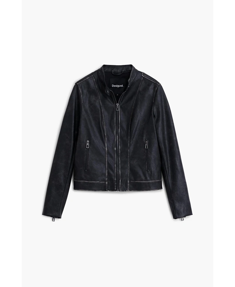 Desigual Women's Jacket with worn leather effect