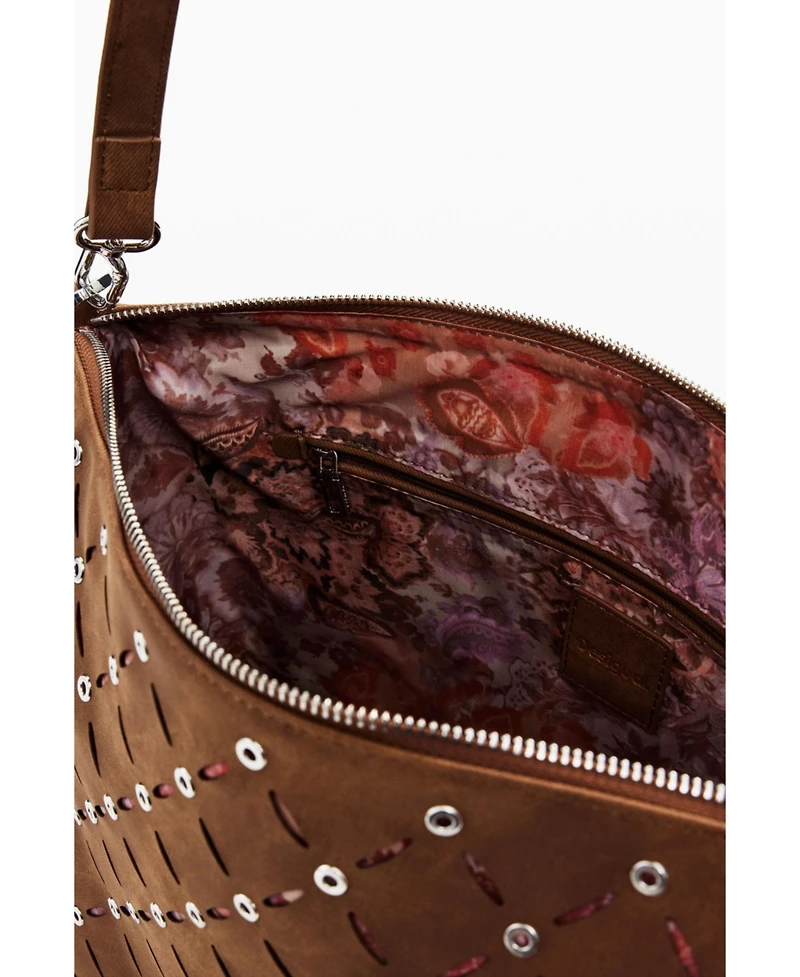 Desigual Women's Medium cut-out faux leather bag