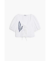 Desigual Women's Embroidered puff-sleeve blouse