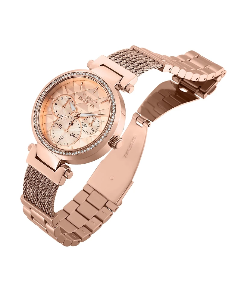 Invicta Women's 28920 Angel Quartz Chronograph Rose Gold Dial Watch