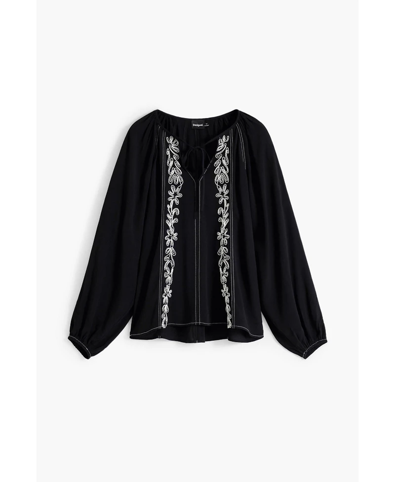 Desigual Women's Blouse with contrast embroidery