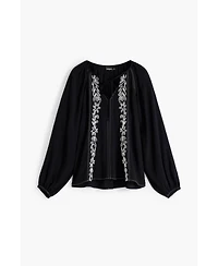 Desigual Women's Blouse with contrast embroidery