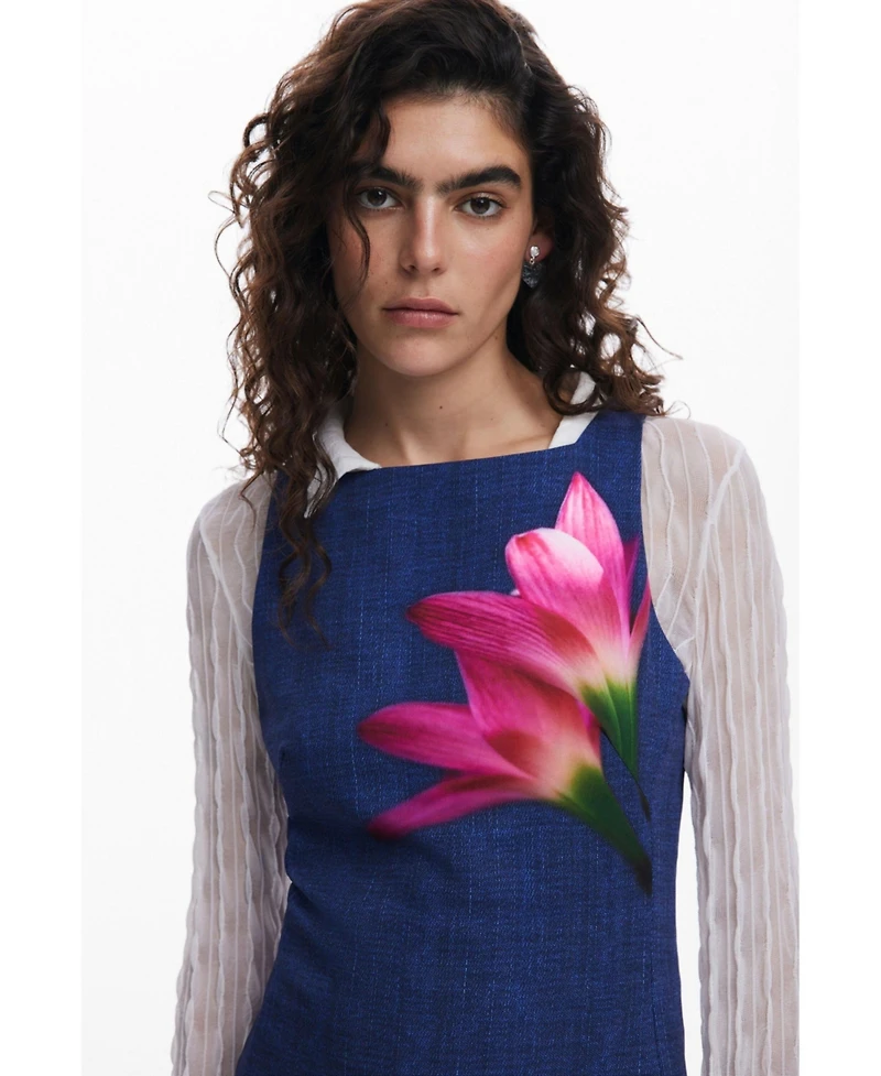 Desigual Women's Denim-effect mini dress