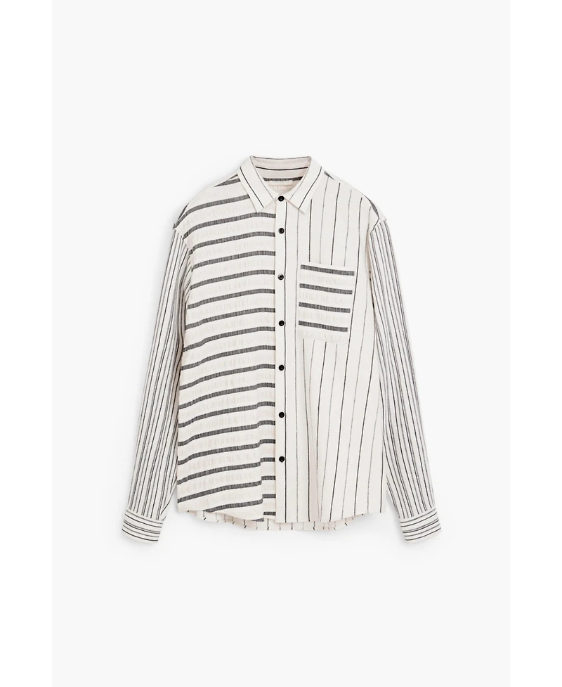 Desigual Men's Asymmetric striped shirt