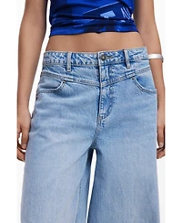 Desigual Women's Wide Leg jeans with V waist