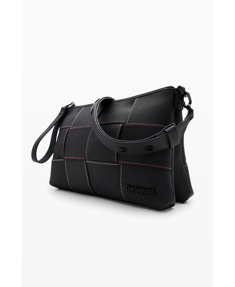 Desigual Women's Braided crossbody bag M with topstitching