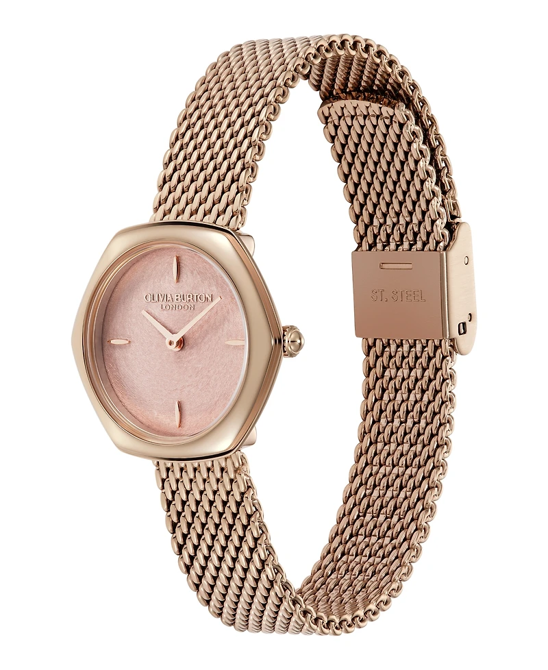 Olivia Burton Women's Charing Rose Gold Tone Stainless Steel Bracelet Watch, 28.5mm