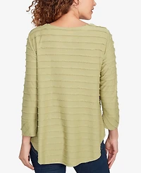 Ruby Rd. Petite Scalloped Jacquard Knit Top