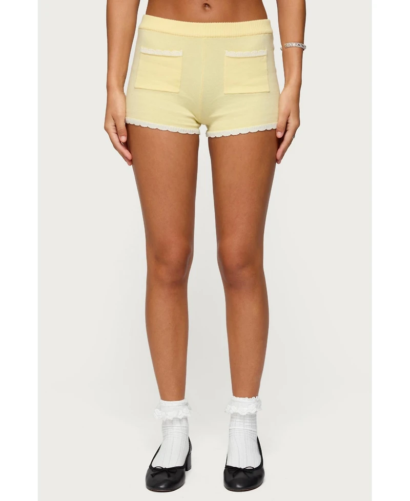 Edikted Women's Leila Scalloped Knit Shorts
