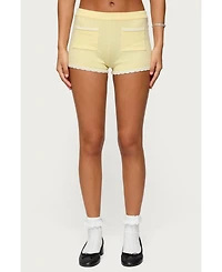 Edikted Women's Leila Scalloped Knit Shorts