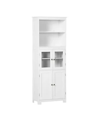Modern Wooden Kitchen Storage Cabinet with Adjustable Shelves for Pantry and Dining
