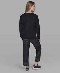 Karl Lagerfeld Paris Women's Cool Choupette Crewneck Sweater