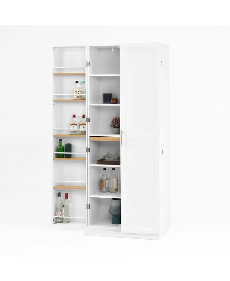 Casainc Kitchen Pantry Cabinet with Doors and Adjustable Shelves for Dining or Living Room