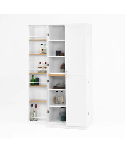 Casainc Kitchen Pantry Cabinet with Doors and Adjustable Shelves for Dining or Living Room