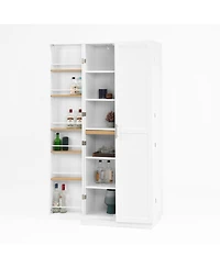 Casainc Kitchen Pantry Cabinet with Doors and Adjustable Shelves for Dining or Living Room