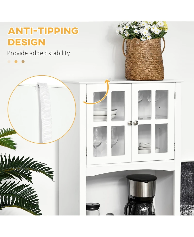 Slickblue Sleek Kitchen Storage Cabinet with Plenty of Shelves for Pantry and Dining Room Needs