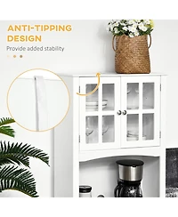 Slickblue Sleek Kitchen Storage Cabinet with Plenty of Shelves for Pantry and Dining Room Needs
