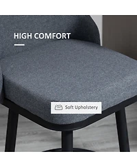 Homcom Modern Bar Stools, Set of 2 Swivel Kitchen Bar Chairs, Dark