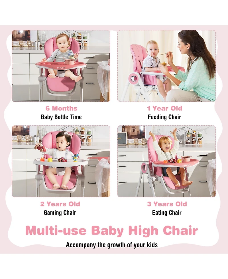 Costway Baby High Chair Foldable Feeding Chair