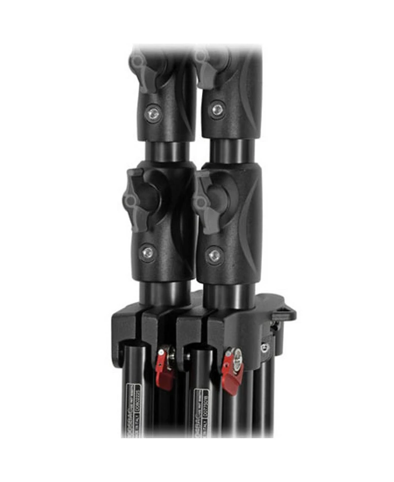 Manfrotto 1005BAC 107" Air Cushioned Aluminum Ranker Light Stand with 3-Sections & 2 Risers, Black