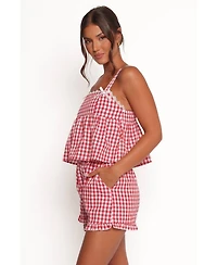 Petal and Pup Women's Isidore Gingham Short Set - Red