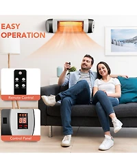 Costway Patio Electric Heater Wall-Mounted Infrared Heater