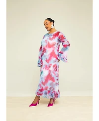 Fashion-szn Curve Women's Blurred Floral Maxi Dress