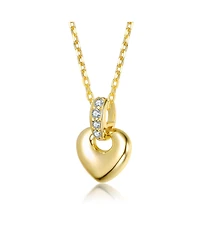 GiGiGirl 14K Gold Plated with Clear Cubic Zirconia Heart Design Drop Pendant Necklace