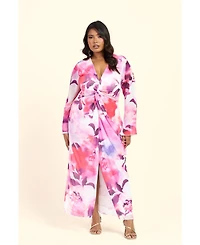 Fashion-szn Curve Women's Floral Twist Front Midi Dress