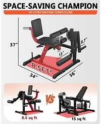 Mikolo Leg Extension and Curl Machine, Lower Body Special Leg Machine, Adjustable Leg Exercise Bench with Plate Loaded, Leg Rotary Extension for Thigh