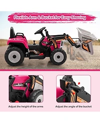 12V Battery Powered Kids Ride on Excavator with Adjustable Arm and Bucket