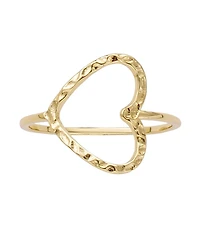 Adornia Gold Hammered Open Heart Ring
