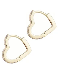 Adornia Gold Cubic Zirconia Heart Hoop Earrings