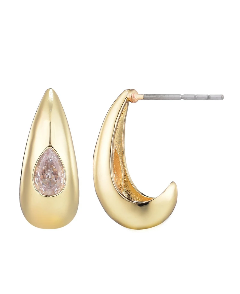 Adornia Gold Crystal Stone Pear Teardrop Stud Earrings