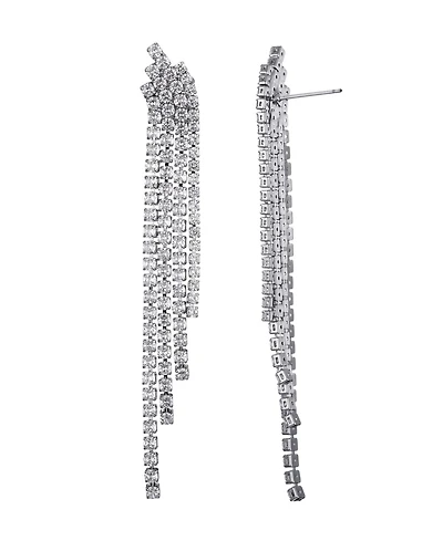 Adornia Silver Crystal Cascade Sweeper Earrings