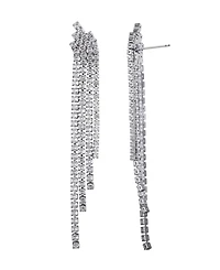 Adornia Silver Crystal Cascade Sweeper Earrings